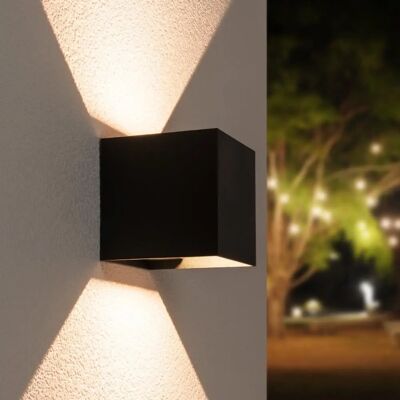 Hofronic Kansas LED Wandlamp - IP65 - Warm wit 3000K - 7W - Op & Neer - Kubus - Binnen & Buiten Hofronic Kansas LED Wandlamp - IP65 - Warm wit 3000K - 7W - Op & Neer - Kubus - Binnen & Buiten