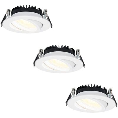 Hoftronic Rome Dimbare LED Inbouwspots - Wit - 6W - Kantelbaar - 2700K - IP44 - Ultra Plat Hoftronic Rome Dimbare LED Inbouwspots - Wit - 6W - Kantelbaar - 2700K - IP44 - Ultra Plat