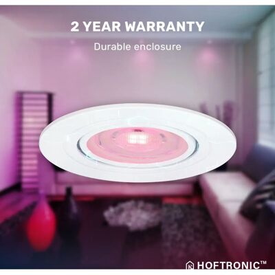 Hofronic Pittsburg Slimme LED Inbouwspots - WiFi & Bluetooth - App-bediening - RGBWW Dimbaar - Kantelbaar - IP20 Hofronic Pittsburg Slimme LED Inbouwspots - WiFi & Bluetooth - App-bediening - RGBWW Dimbaar - Kantelbaar - IP20