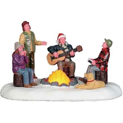 LEMAX - Cantando vicino al fuoco - Poliresina - 7.6x13.4x10.2h cm - Figurina LEMAX - Cantando vicino al fuoco - Poliresina - 7.6x13.4x10.2h cm - Figurina