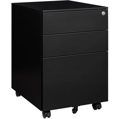 EUROSEATS Pedestal - 3 Laden Met Slot - Zwart Kantoormeubel EUROSEATS Pedestal - 3 Laden Met Slot - Zwart Kantoormeubel