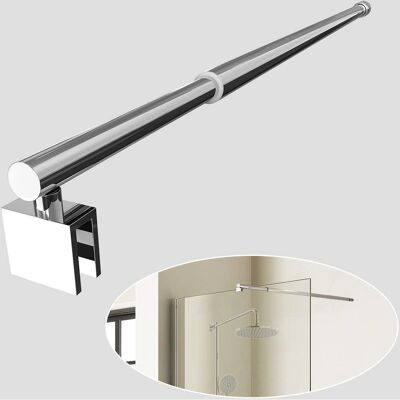 Barra di supporto EMKE - Lunghezza regolabile - Forma rotonda - Supporto per doccia in bagno umido Barra di supporto EMKE - Lunghezza regolabile - Forma rotonda - Supporto per doccia in bagno umido