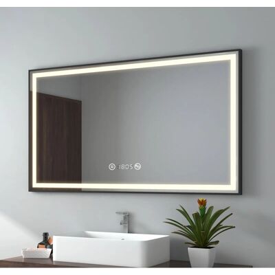 Emke Modell 120 x 70cm Badspiegel mit Beleuchtung, Uhr, Temperatur Emke Modell 120 x 70cm Badspiegel mit Beleuchtung, Uhr, Temperatur