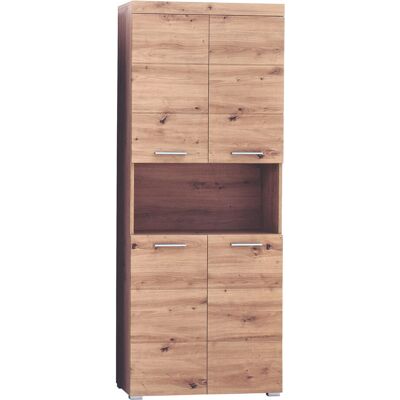 Ebuy24 AmandaMando Badskapskap - 4 dører, åpent rom - Eik dekor Ebuy24 AmandaMando Badskapskap - 4 dører, åpent rom - Eik dekor
