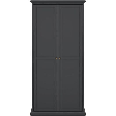 Venedig Kleiderschrank 2 Türen Matt Grau - Kleiderschrank Venedig Kleiderschrank 2 Türen Matt Grau - Kleiderschrank