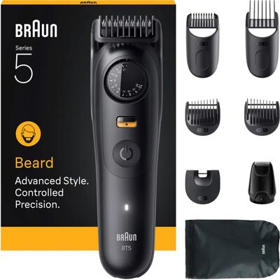 Recortadora de Barba Braun Series 5 BT5560 - Resistente al agua, 40 ajustes, Negro Recortadora de Barba Braun Series 5 BT5560 - Resistente al agua, 40 ajustes, Negro