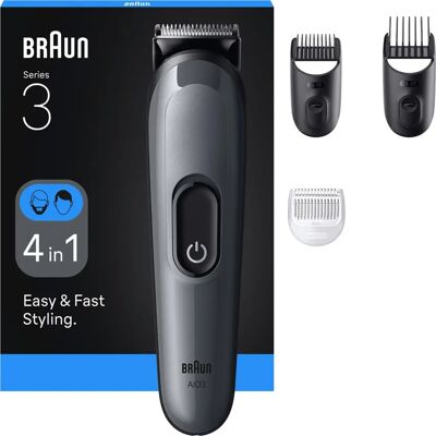 Braun AIO3500 Tondeuse - Outil de Soin Polyvalent - Publicité Braun AIO3500 Tondeuse - Outil de Soin Polyvalent - Publicité