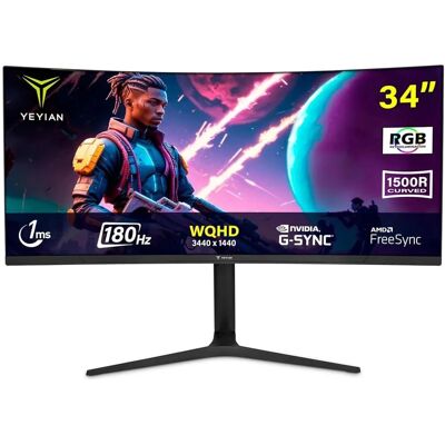 Monitor Gaming Yeyian YMC-FV234 34" Curvo WQHD 180Hz HDR10 G-Sync Monitor Gaming Yeyian YMC-FV234 34" Curvo WQHD 180Hz HDR10 G-Sync