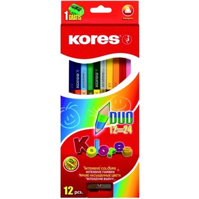 Kores Duo Multicolore 12 pcs - Crayons de couleur Kores Duo Multicolore 12 pcs - Crayons de couleur