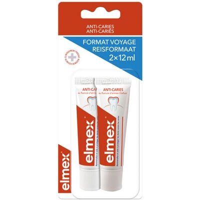 Elmex Protection Caries Dentifrice - Format Voyage 2x12ml Elmex Protection Caries Dentifrice - Format Voyage 2x12ml