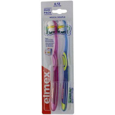 Ensemble de Brosses à Dents Elmex Junior 2x - 6-12 Ans - Hygiène Bucco-Dentaire Ensemble de Brosses à Dents Elmex Junior 2x - 6-12 Ans - Hygiène Bucco-Dentaire