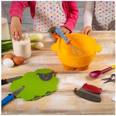 Kuhn Rikon Cochon - Ensemble Kinderkitchen pour Enfants - Bol, Cuillère et Fouet Kuhn Rikon Cochon - Ensemble Kinderkitchen pour Enfants - Bol, Cuillère et Fouet