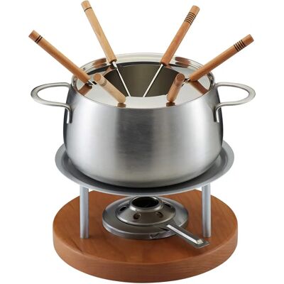 Kuhn Rikon Zermatt - Argent/Marron - Set à Fondue de Viande Kuhn Rikon Zermatt - Argent/Marron - Set à Fondue de Viande