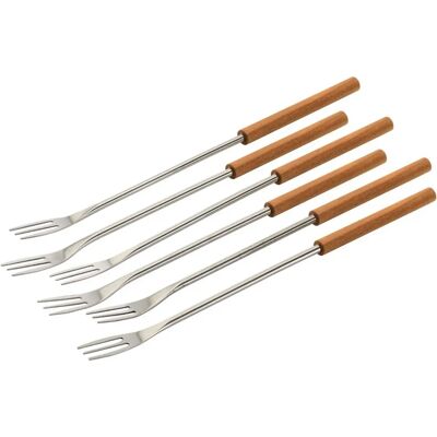 Kuhn Rikon Käsefonduegabeln - Kirschholzgriff - Set aus 6 - Fondue Zubehör Kuhn Rikon Käsefonduegabeln - Kirschholzgriff - Set aus 6 - Fondue Zubehör