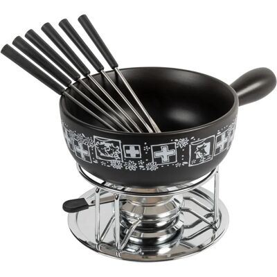 Kuhn Rikon 32316 Fondue Set - 2,6L Zwart & Wit Kuhn Rikon 32316 Fondue Set - 2,6L Zwart & Wit