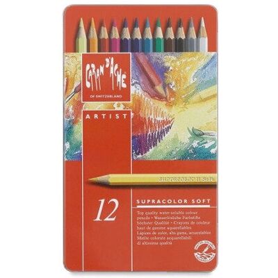 Caran d'Ache Supracolor Soft Watercolour Potloden - 12 st Caran d'Ache Supracolor Soft Watercolour Potloden - 12 st