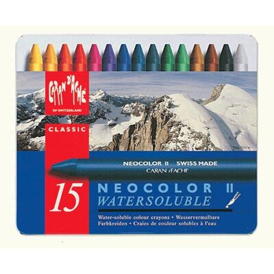 Pastelli a cera solubili in acqua Caran d'Ache Neocolor II - 15 pezzi Pastelli a cera solubili in acqua Caran d'Ache Neocolor II - 15 pezzi