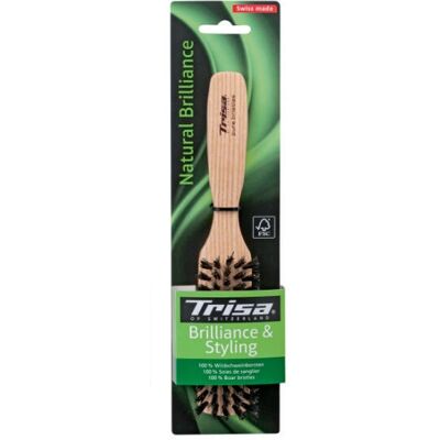 Trisa - 679666 - Noir - Bois - Hairbrush - Publicité Trisa - 679666 - Noir - Bois - Hairbrush - Publicité