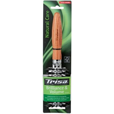 Trisa - 679720 - Bois - Argent - Brosse à cheveux - Publicité Trisa - 679720 - Bois - Argent - Brosse à cheveux - Publicité
