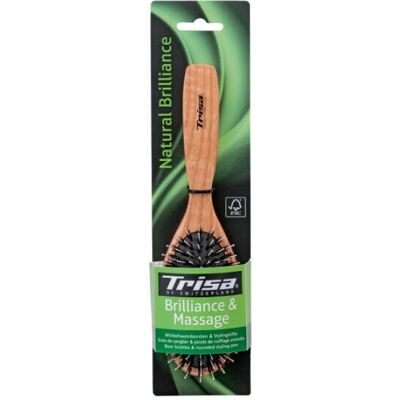 Trisa - 679259 - Noir - Bois - Hairbrush - Publicité Trisa - 679259 - Noir - Bois - Hairbrush - Publicité