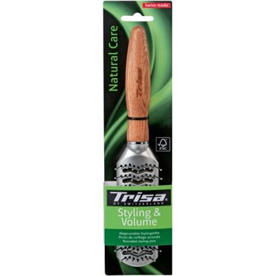 TRISA - 679755 - Argent - Bois - Brosse à cheveux - Publicité TRISA - 679755 - Argent - Bois - Brosse à cheveux - Publicité