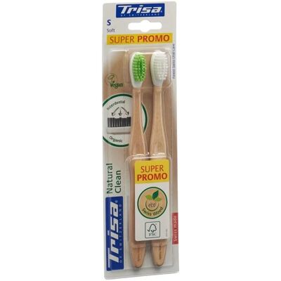 TRISA - Natural Clean - Weiche - Packung 2 - Zahnbürste TRISA - Natural Clean - Weiche - Packung 2 - Zahnbürste
