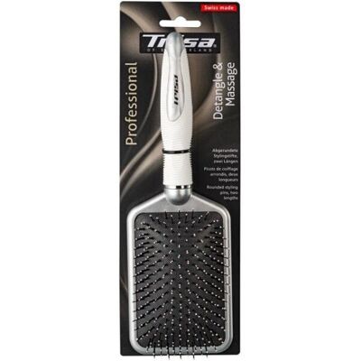 Trisa - 691402 - Argent - Brosse Paddle - Brosse à cheveux - Publicité Trisa - 691402 - Argent - Brosse Paddle - Brosse à cheveux - Publicité