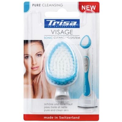 Brosse de nettoyage du visage Trisa Bleue et Blanche - Brosse de nettoyage facial - Publicité Brosse de nettoyage du visage Trisa Bleue et Blanche - Brosse de nettoyage facial - Publicité