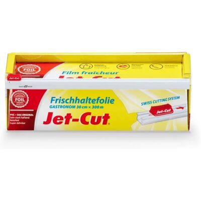 Jet-Cut Professionelle Stretchfolie - 300 m x 30 cm - Transparent - Für Frische Jet-Cut Professionelle Stretchfolie - 300 m x 30 cm - Transparent - Für Frische