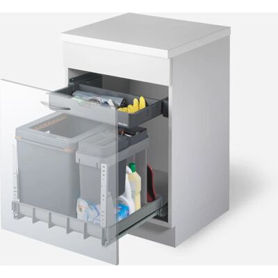 Müllex Boxx55/60-R Bio, Abfalleimer, Grau - Abfallbehälter Müllex Boxx55/60-R Bio, Abfalleimer, Grau - Abfallbehälter