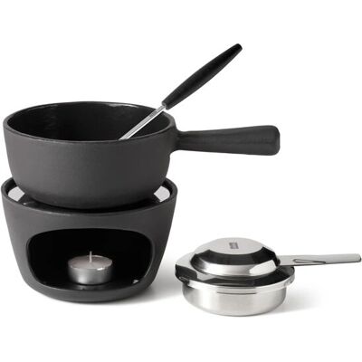 Stöckli Set für Schokoladen- und Käsefondue - Schwarz & Edelstahl Stöckli Set für Schokoladen- und Käsefondue - Schwarz & Edelstahl