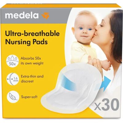 Medela Coussinets d'Allaitement Ultra-Respirants - 30 - Publicité Medela Coussinets d'Allaitement Ultra-Respirants - 30 - Publicité