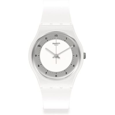 Swatch Montre Blanche Biosourcée - Montre - Publicité Swatch Montre Blanche Biosourcée - Montre - Publicité