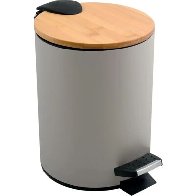 Poubelle Spirella Adonis acier bambou 5L Poubelle Spirella Adonis acier bambou 5L
