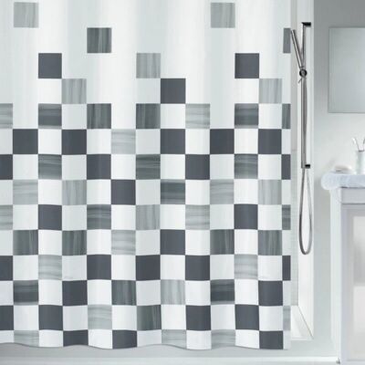 Spirella - 7610583155290 - Gris - Blanc - Rideau de douche - Publicité Spirella - 7610583155290 - Gris - Blanc - Rideau de douche - Publicité