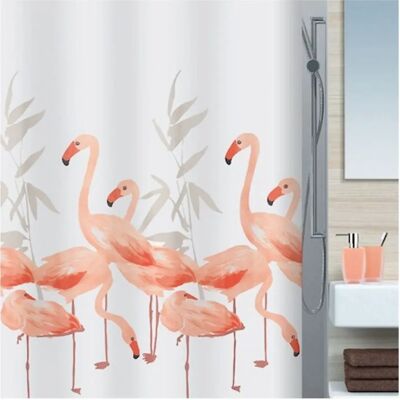 Spirella - Rideau de douche en polyester Flamingo 120x200cm Rose Saumon - Rideau de douche - Publicité Spirella - Rideau de douche en polyester Flamingo 120x200cm Rose Saumon - Rideau de douche - Publicité