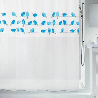 Tenda Doccia PEVA Blu Spirella - Decorazione Bagno Tenda Doccia PEVA Blu Spirella - Decorazione Bagno
