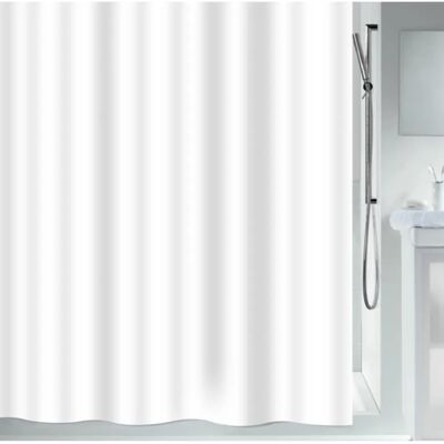 Rideau de douche en polyester blanc Spirella - Rideau de douche - Publicité Rideau de douche en polyester blanc Spirella - Rideau de douche - Publicité
