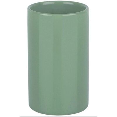 Verre à dents en céramique vert mousse Spirella Tube Verre à dents en céramique vert mousse Spirella Tube