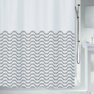 Spirella Douchegordijn - Vagues Black - 180x200cm - Waterafstotend polyester Spirella Douchegordijn - Vagues Black - 180x200cm - Waterafstotend polyester
