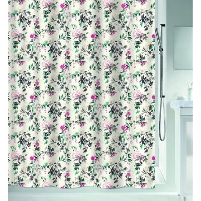 Rideau de douche en polyester Jinzo Spirella - Motif floral 180x200cm - Publicité Rideau de douche en polyester Jinzo Spirella - Motif floral 180x200cm - Publicité