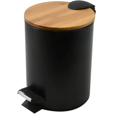 SPIRELLA - Poubelle Adonis 5L en acier inoxydable et bambou - Salle de bain/Cuisine SPIRELLA - Poubelle Adonis 5L en acier inoxydable et bambou - Salle de bain/Cuisine