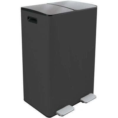 Spirella Poubelle 60L - Tri des Déchets avec Pedale Grise Spirella Poubelle 60L - Tri des Déchets avec Pedale Grise