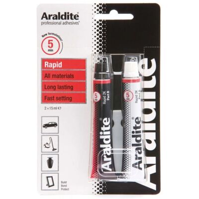 Araldite ARA-400005 Rapid 2x 15ml Epoxy - Strong Adhesive Araldite ARA-400005 Rapid 2x 15ml Epoxy - Strong Adhesive