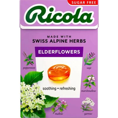 Ricola Elderflower Sugar Free Swiss Herbal Sweets - Herbal Lozenges Ricola Elderflower Sugar Free Swiss Herbal Sweets - Herbal Lozenges