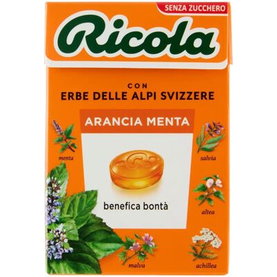 Caramelle alle erbe Ricola AranciaMenta con Vitamina C - 50g Caramelle alle erbe Ricola AranciaMenta con Vitamina C - 50g