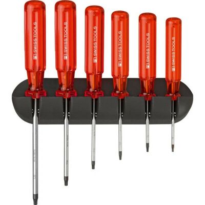 Set di cacciaviti Torx PB Swiss Tools T8 T9 T10 T15 T20 T25 con supporto a parete Set di cacciaviti Torx PB Swiss Tools T8 T9 T10 T15 T20 T25 con supporto a parete