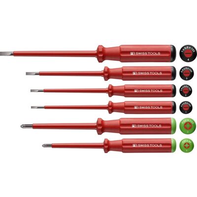 Zestaw śrubokrętów VDE 6-częściowy krzyż/poziomy - PB Swiss Tools Zestaw śrubokrętów VDE 6-częściowy krzyż/poziomy - PB Swiss Tools