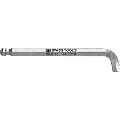 Packard Bell Swiss Tools PB 2212/8 Chiave Allen - Nichelata, Testa Sferica, Manico Corto Packard Bell Swiss Tools PB 2212/8 Chiave Allen - Nichelata, Testa Sferica, Manico Corto