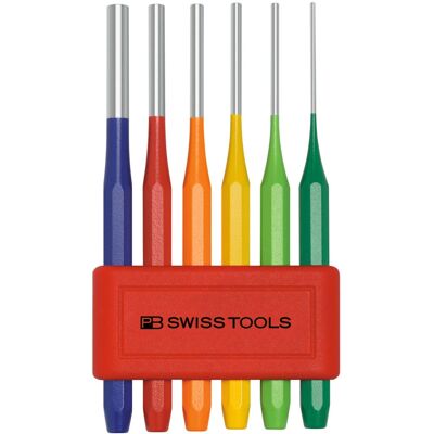 PB SWISS TOOLS - Set di cacciaspine con supporto in plastica, qualità speciale esecuzione termoverniciata, Numero di cacciaspine: 6 - Nägelsatz für Rohre PB SWISS TOOLS - Set di cacciaspine con supporto in plastica, qualità speciale esecuzione termoverniciata, Numero di cacciaspine: 6 - Nägelsatz für Rohre
